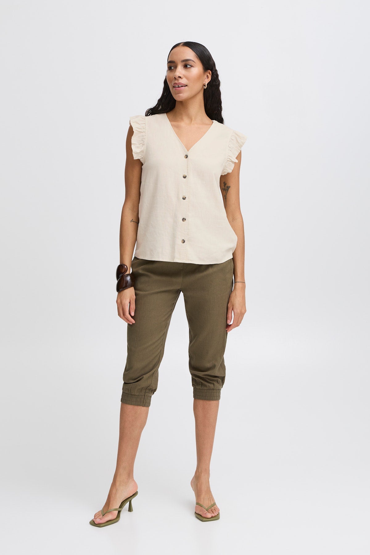 B young Byfalkka Blouse-Shirts & Tops-White finn