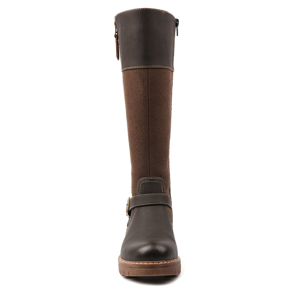 Lunar Joy Brown Waterproof Expanding Calf Long Boot
