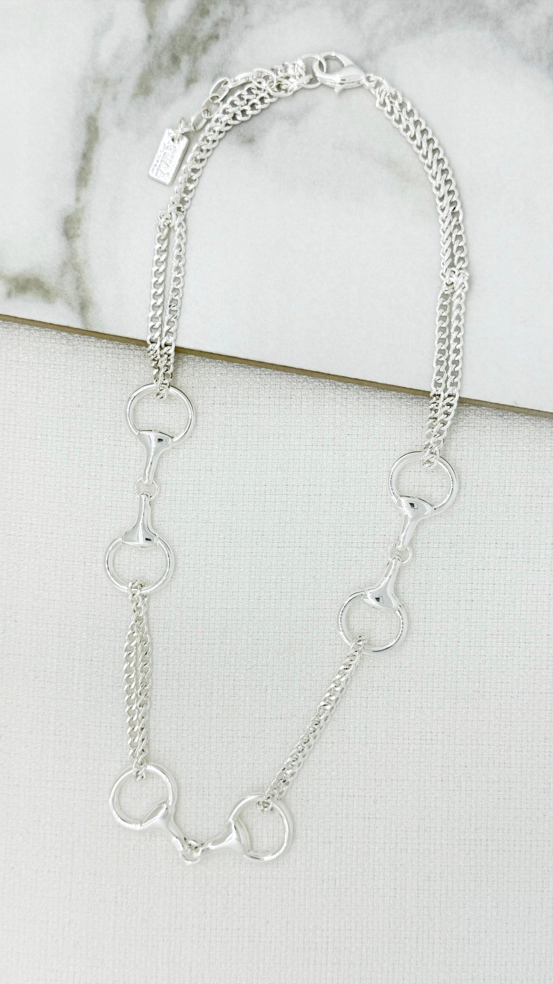 Envy 4872 Short chain necklace with softbit design-Envy-White finn
