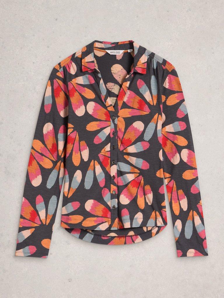 White Stuff Annie Jersey Shirt Grey Print-Shirts & Tops-White finn