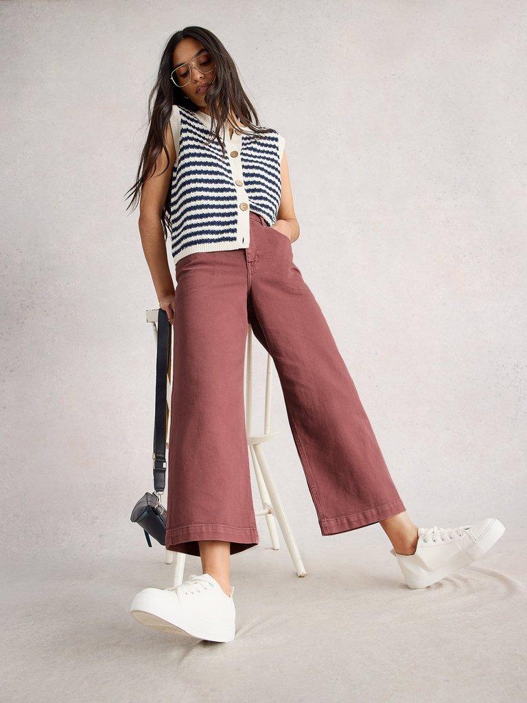 White Stuff Tia Cord Wide Leg Crop Trouser