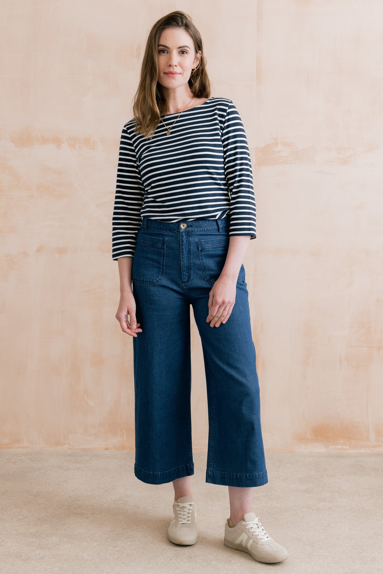 Lily and Me Amelia Denim Cropped Wide Leg Jeans-Lily and Me-White finn