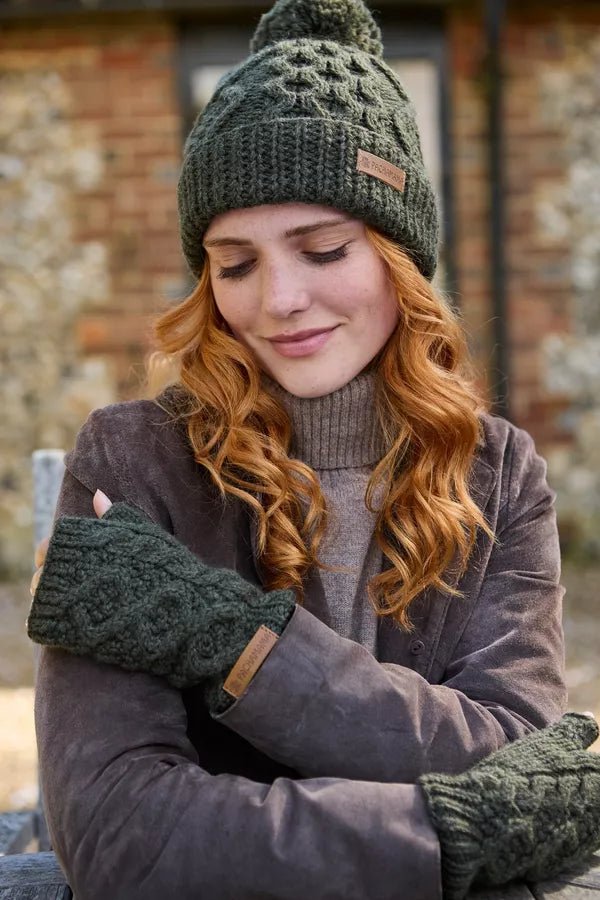 Pachamama Enniskerry Bobble Beanie (Merino) Forest