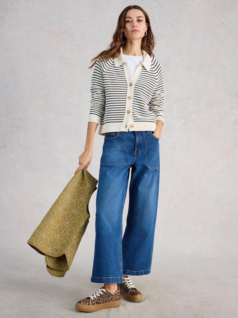 White Stuff Chatterley Stripe Cardigan-White Stuff-White finn