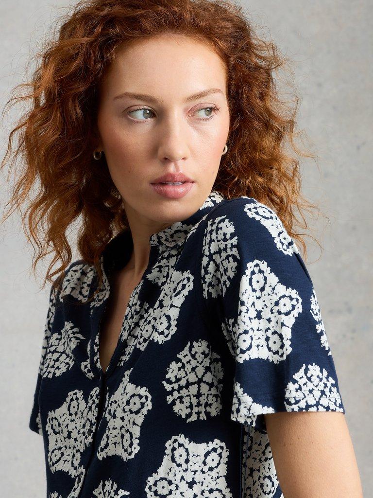 White Stuff ANNIE COLLARED SHORT SLEEVE JERSEY SHIRT