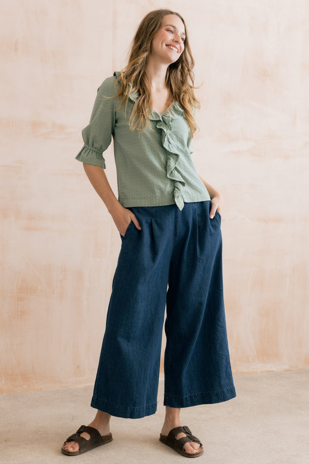 Lily and me Summer Trouser plain Linen Denim