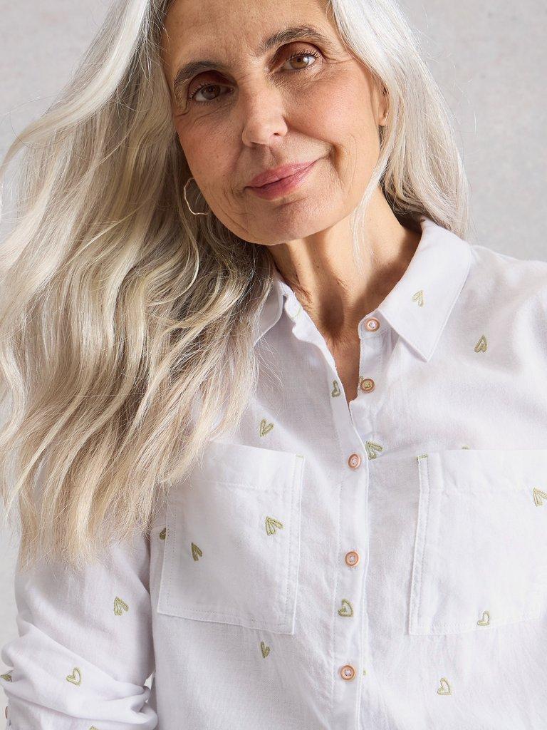 White Stuff Sophie Organic Cotton Shirt-White Stuff-White finn