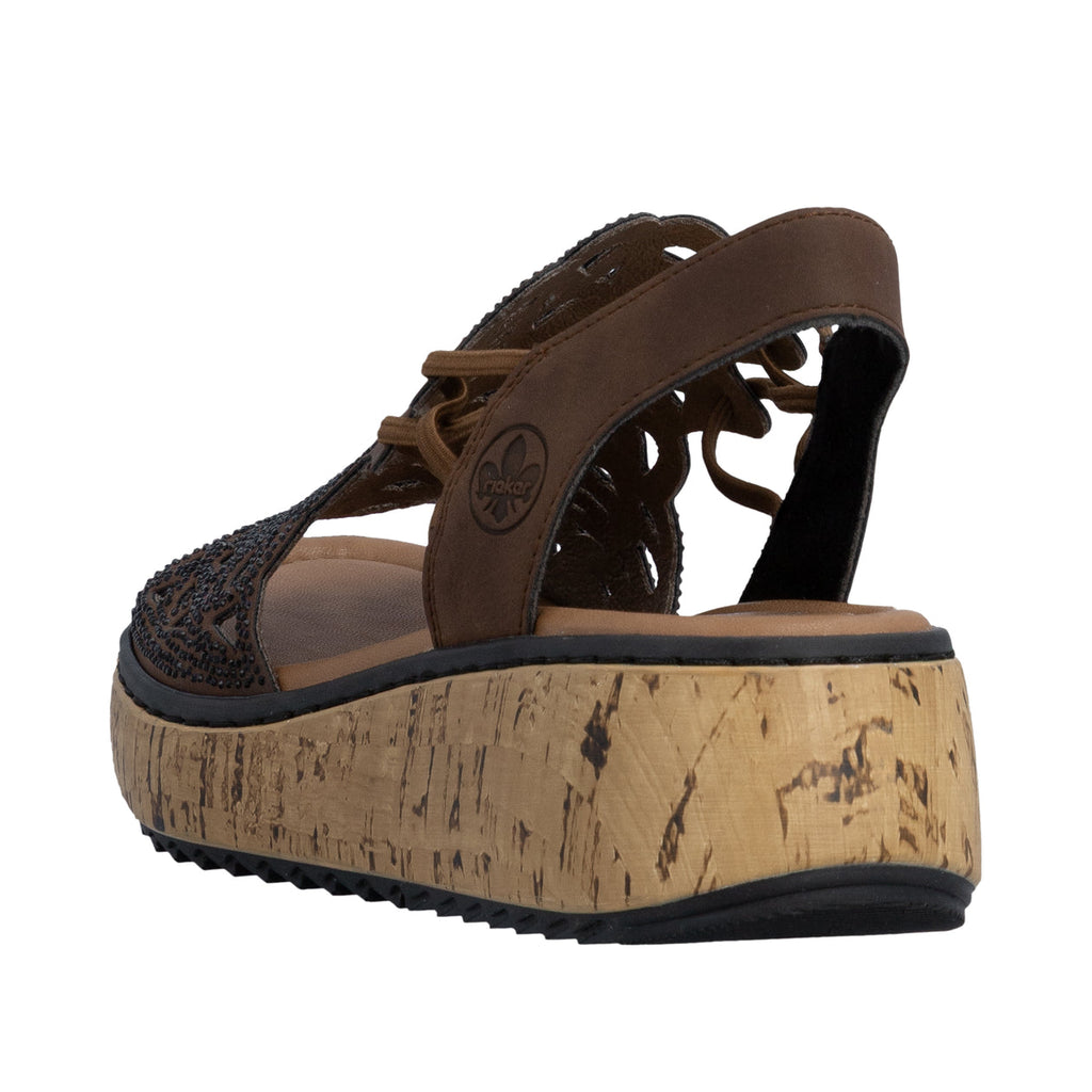 Rieker Women's Wedge Sandal - Brown V1765