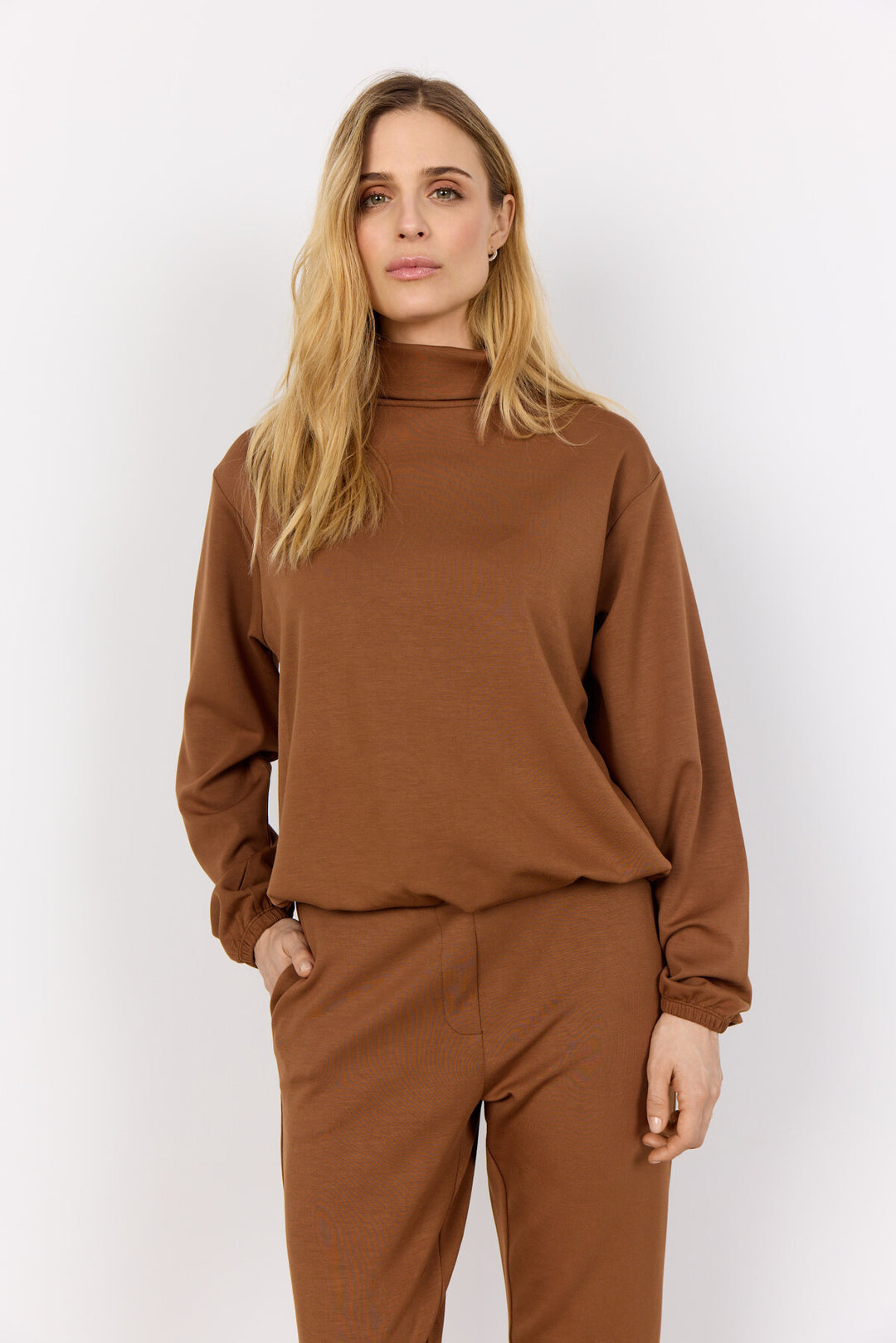Soya Concept Banu 203 Sweatshirt Brown-Shirts & Tops-White finn