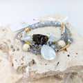 Luxury beaded bracelet Large Grey Mix HZ111H