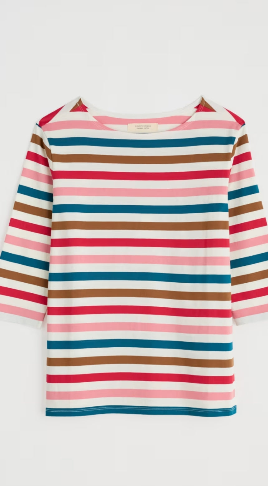 Seasalt Sailor Cotton Top Quad Scallion Pink Sky