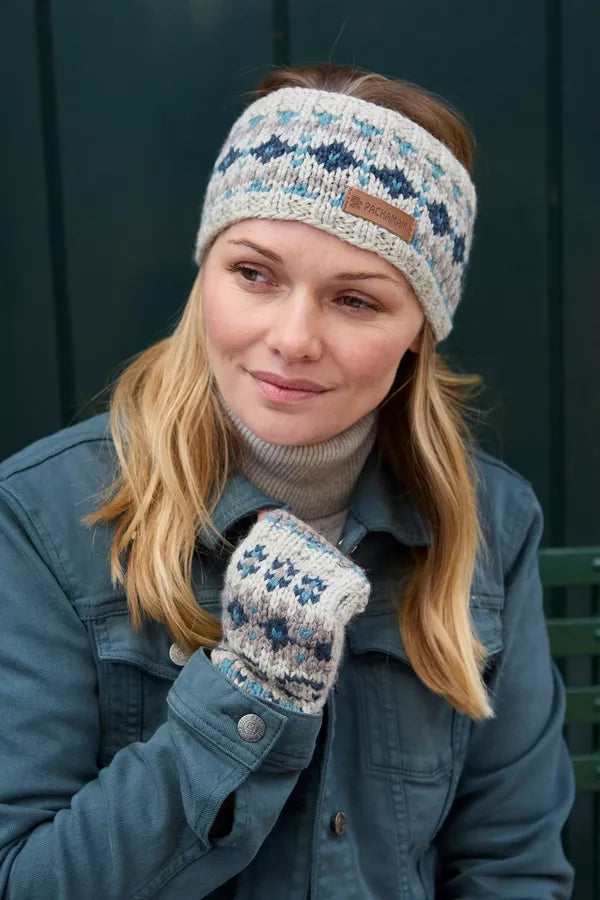 Pachamama Loch Fyne Merino Headband Green-Pachamama-White finn