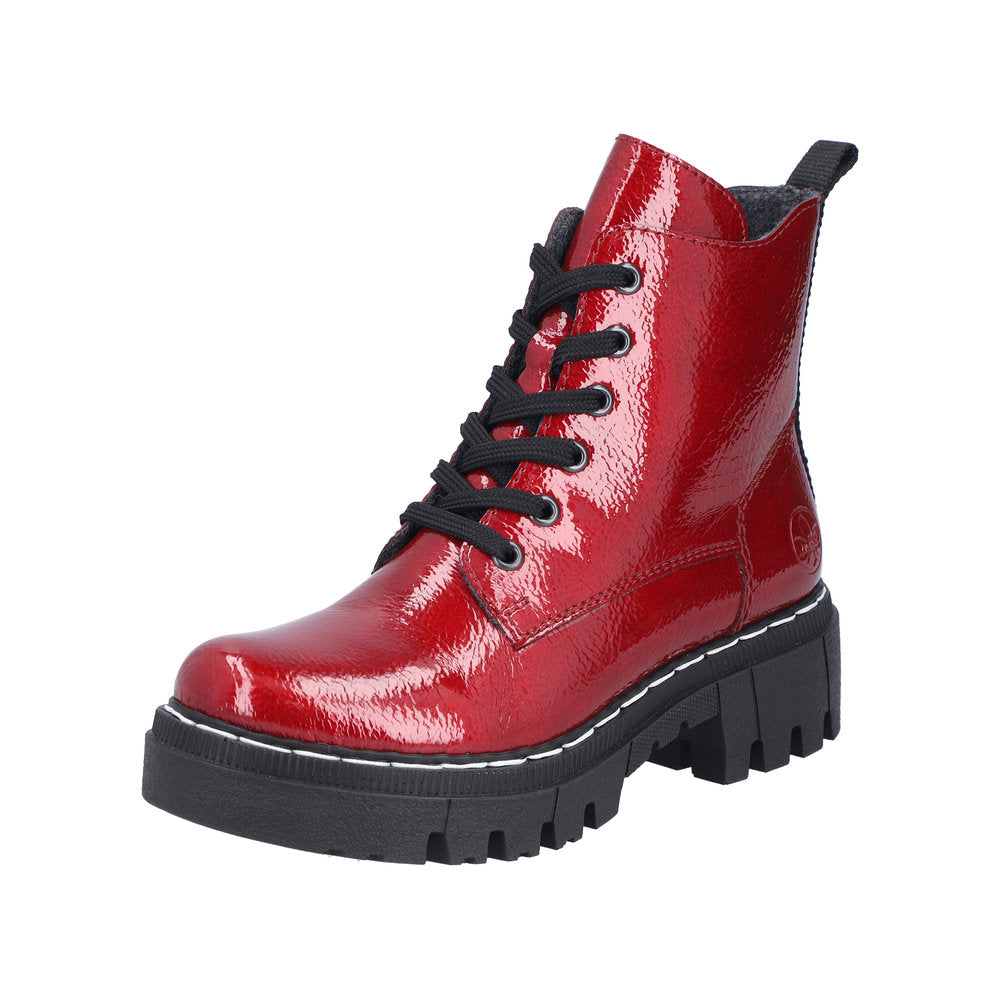 Rieker Red Ankle Boot 74020-Footwear-White finn