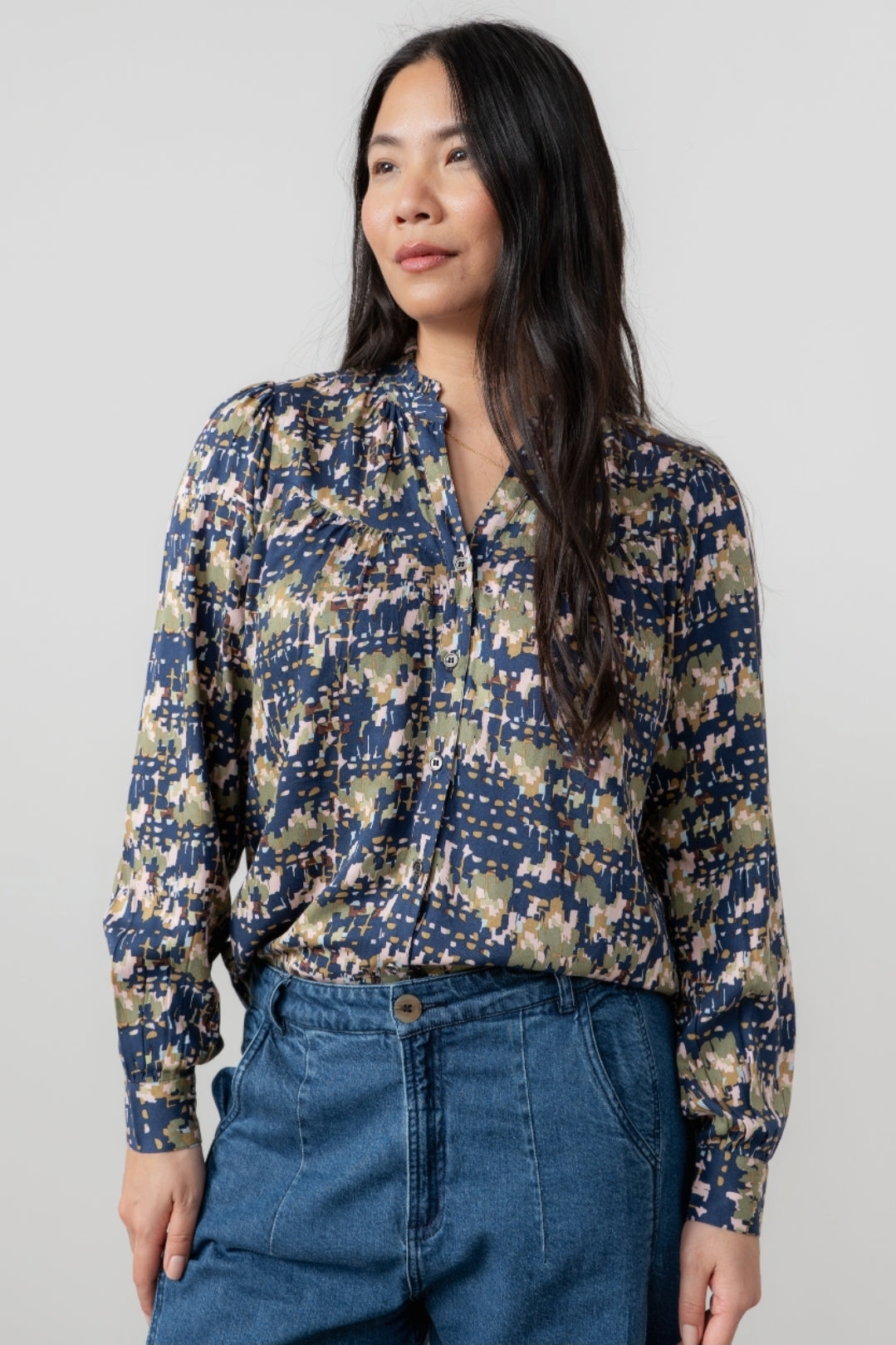 Lily and Me Wayfaring Blouse Clover-Lily and Me-White finn