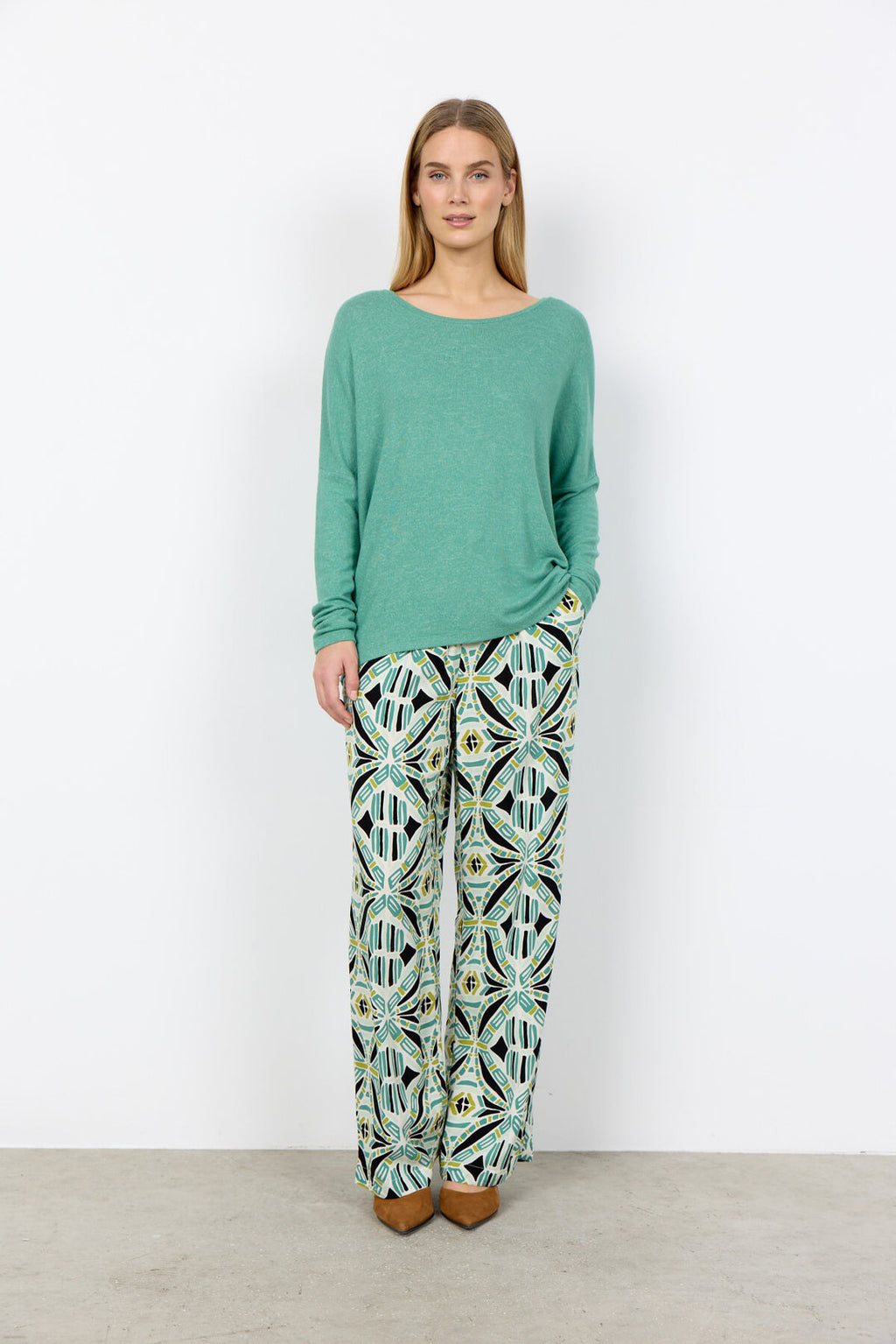 Soya Concept SC-BIARA 1 Blouse Green-Soya Concept-White finn