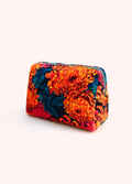 Powder Chrysanthemum Quilted Velvet Washbag