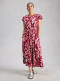 White Stuff Mina Jersey Print Dress in Pink Print-Dress-10-Pink Print-
