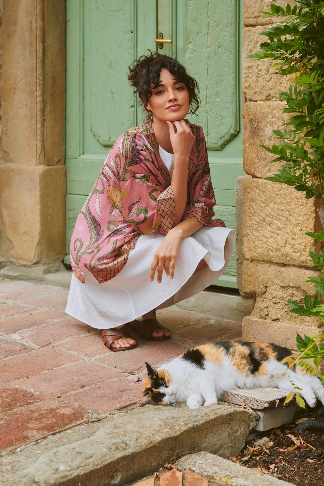 One Hundred Stars Giant Kantha Dusk Kimono