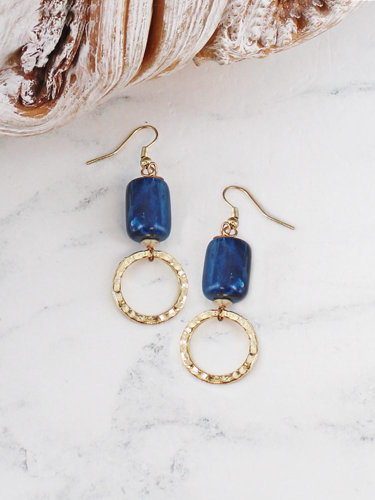 Beaten Ring Drop Earrings AY6603