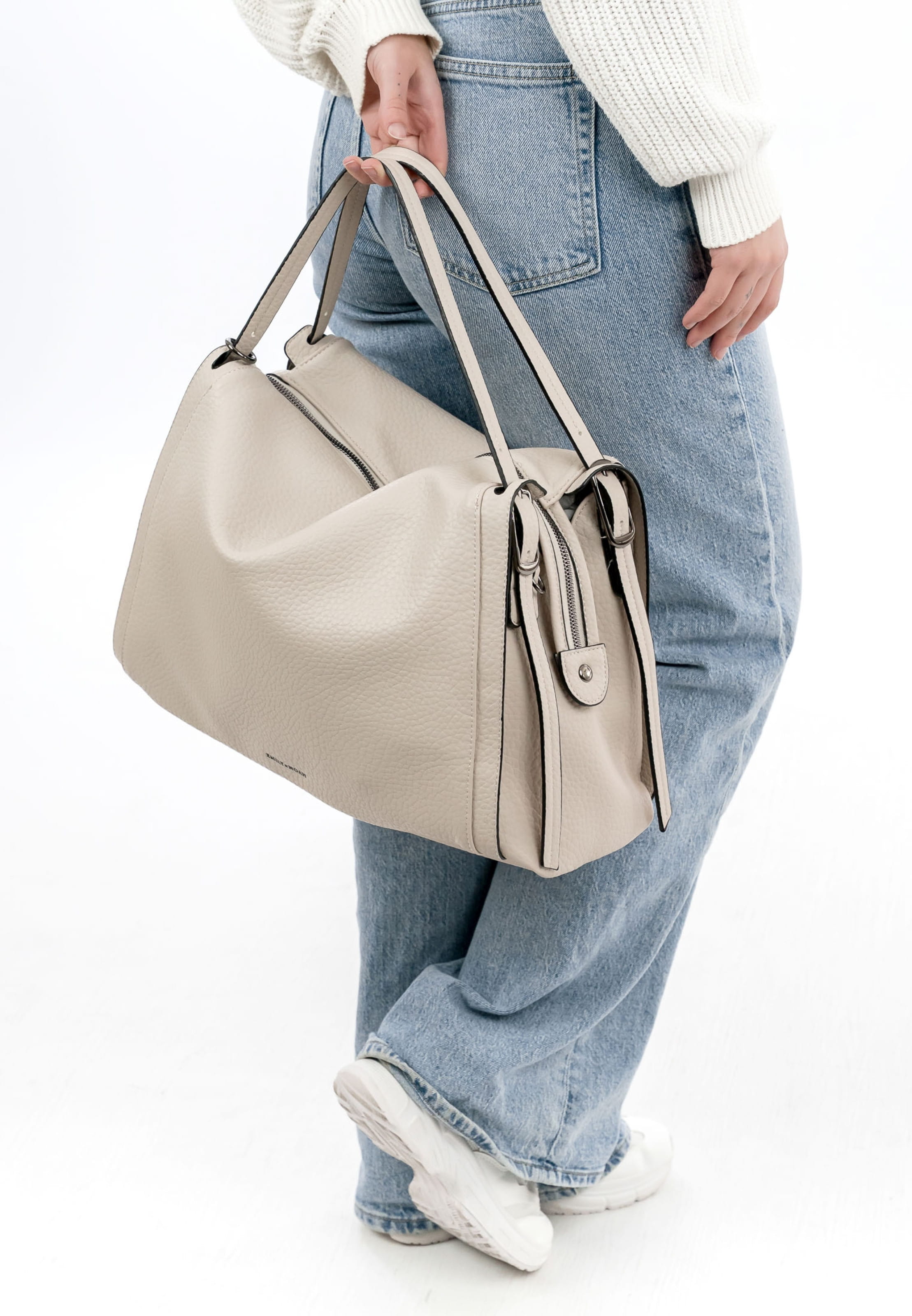 Emily and Noah Harleen Large Shoulder Bag-Bag-White finn