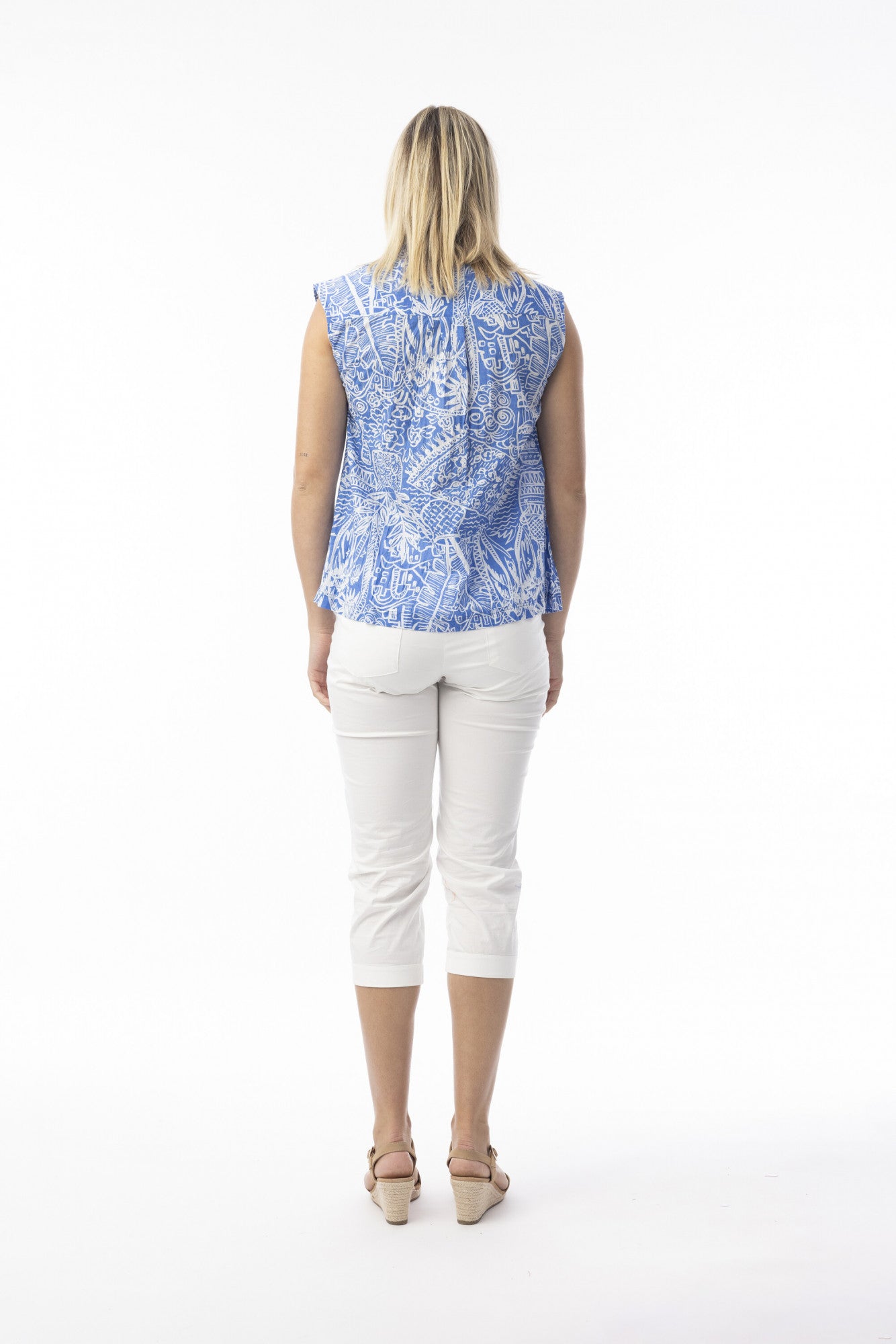 Orientique Aksharay Blue Cami-Orientique-White finn