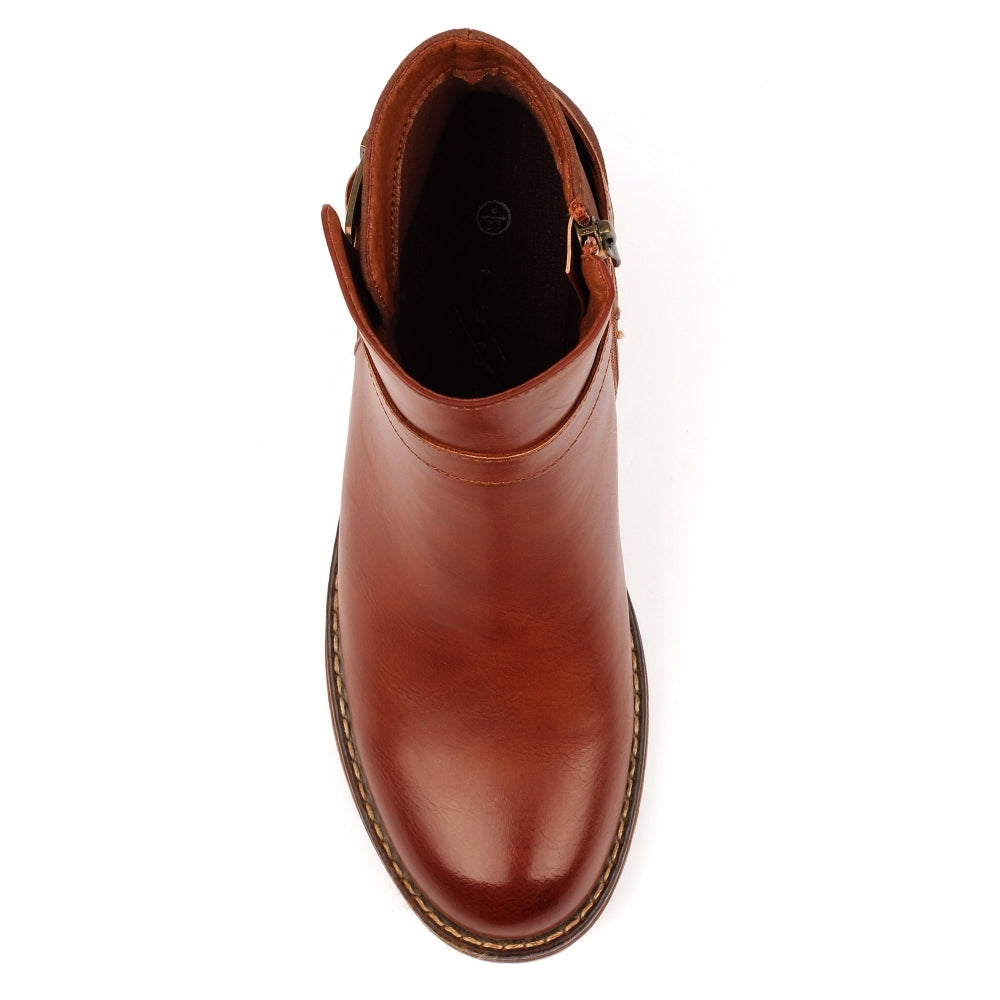 Lunar Demure Tan Ankle Boot-Footwear-White finn