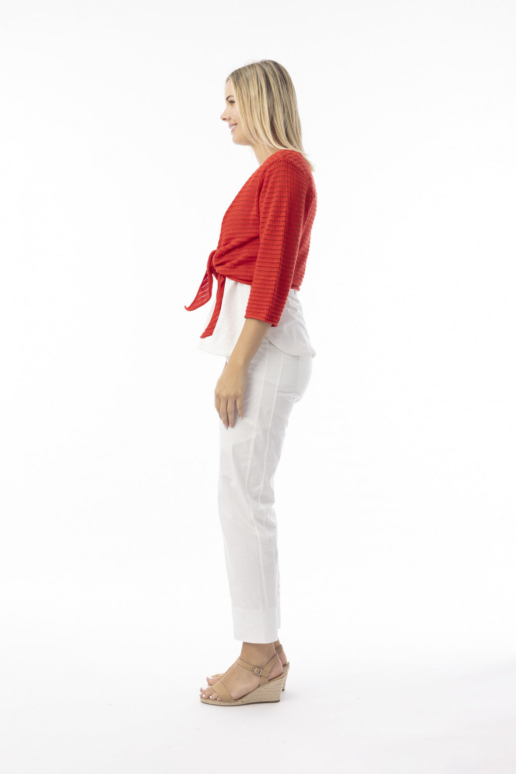 Orientique Knit Essentials Tie Shrug-Orientique-White finn