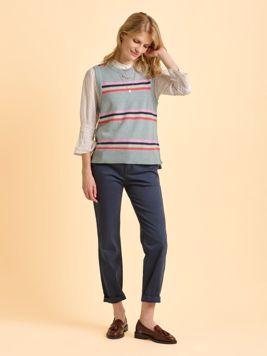 Brakeburn Seafoam Tank-Knitwear-White finn