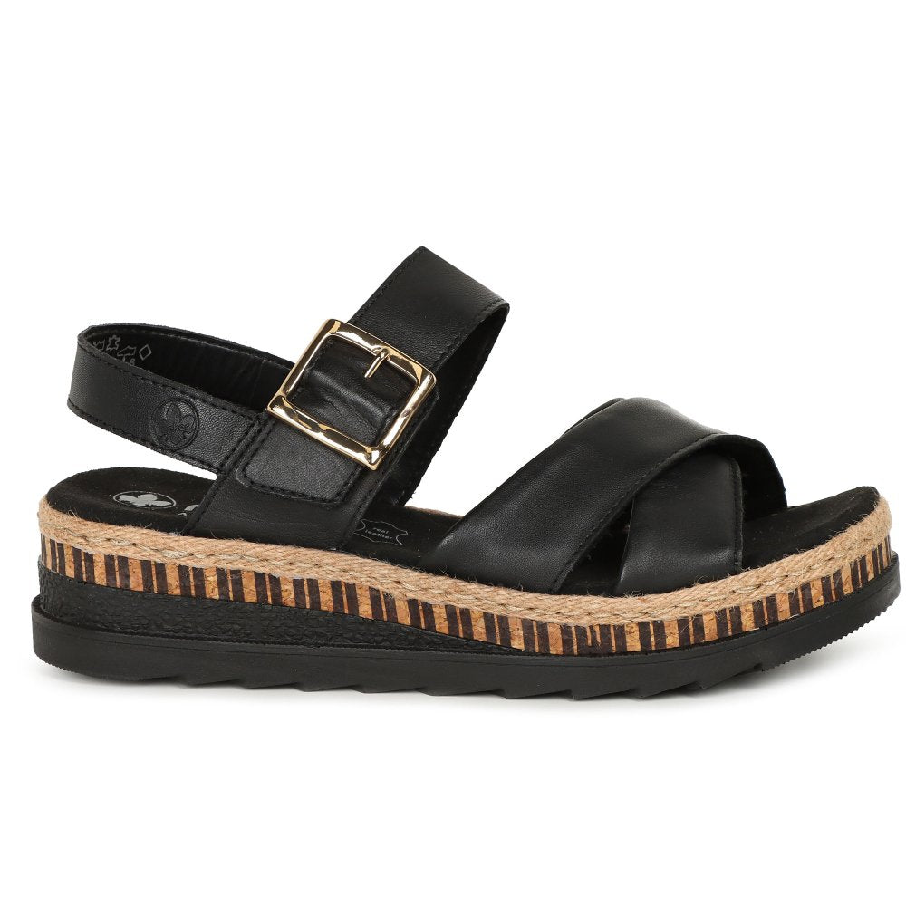 Rieker Chunky Sandal V7951-24-Footwear-37-Black-