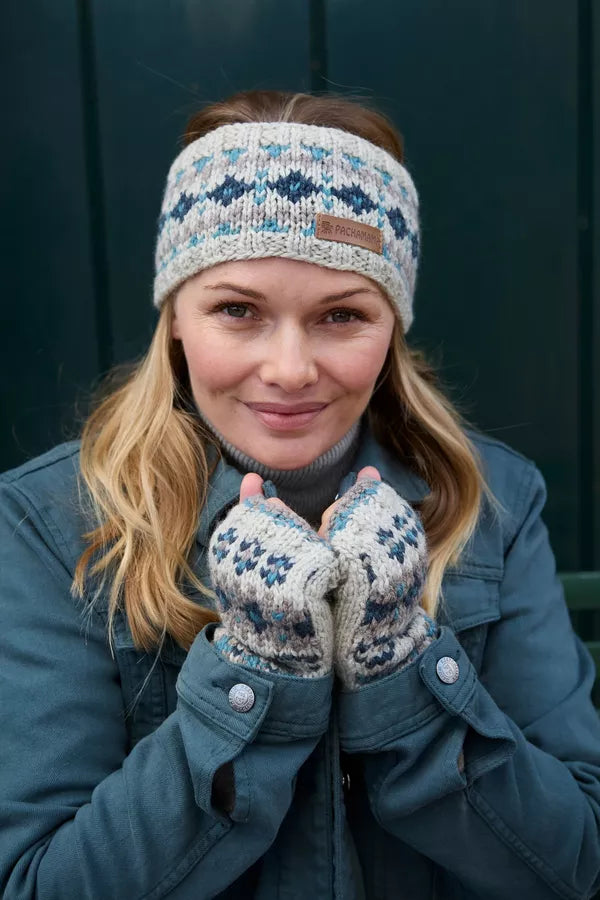 Pachamama Loch Fyne Merino Headband Green-Pachamama-White finn