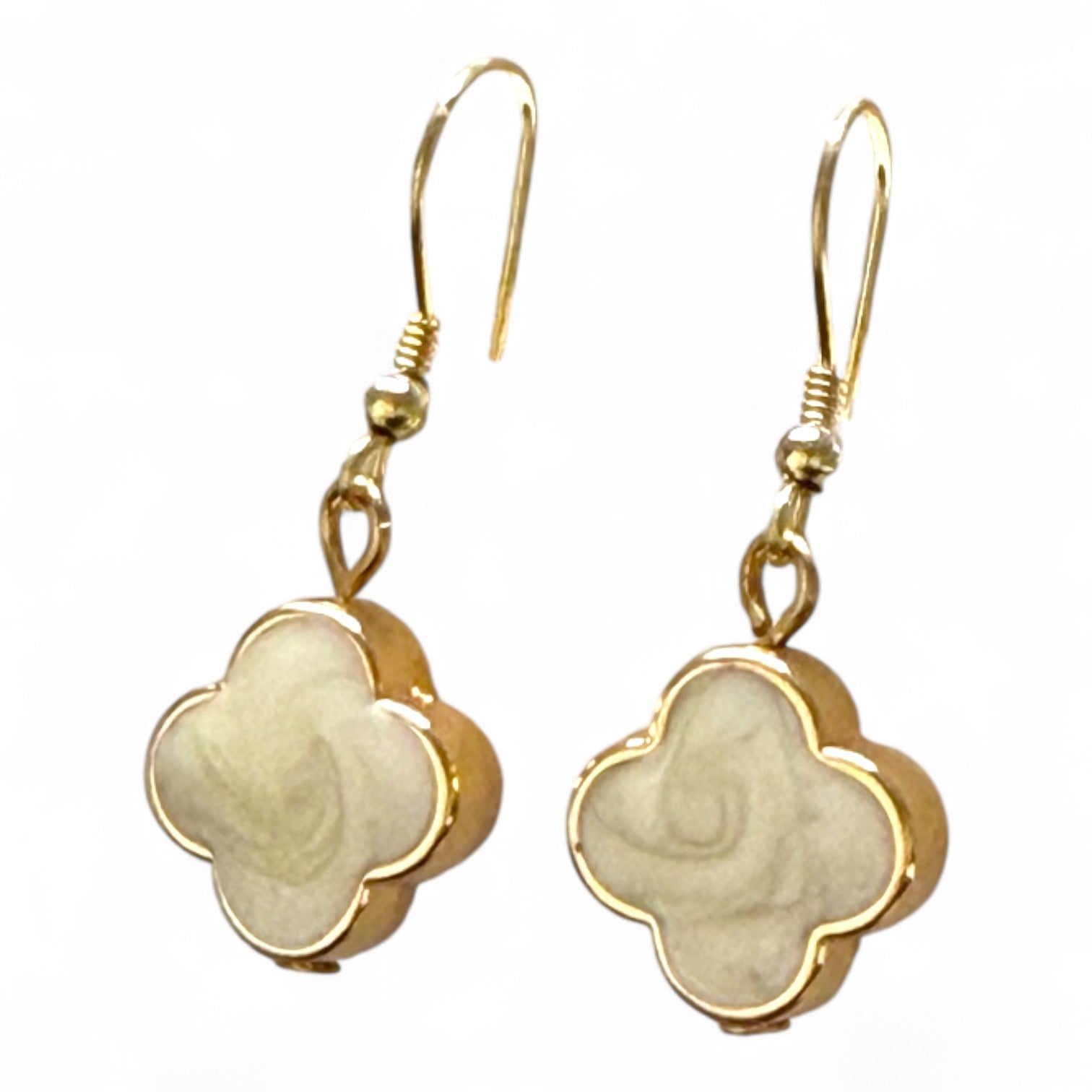 Jess and lou Pearlescent Clover Drop Earring ER191-Jess and Lou-White finn