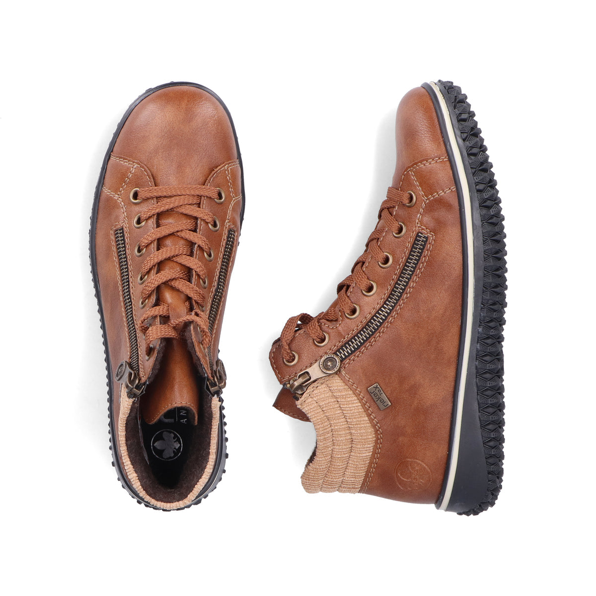 Rieker Tan Trainer Boot Z4263-Footwear-White finn