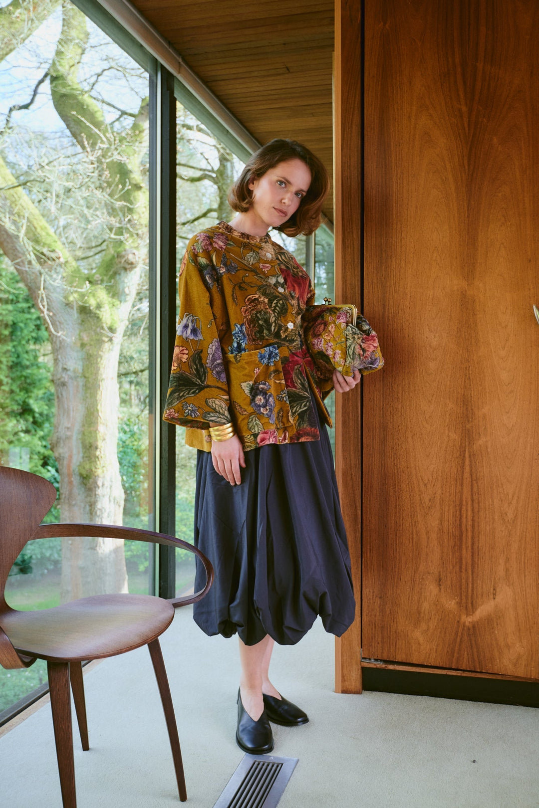 One Hundred Stars Primula Gold Velvet Jacket-Coats & Jackets-White finn