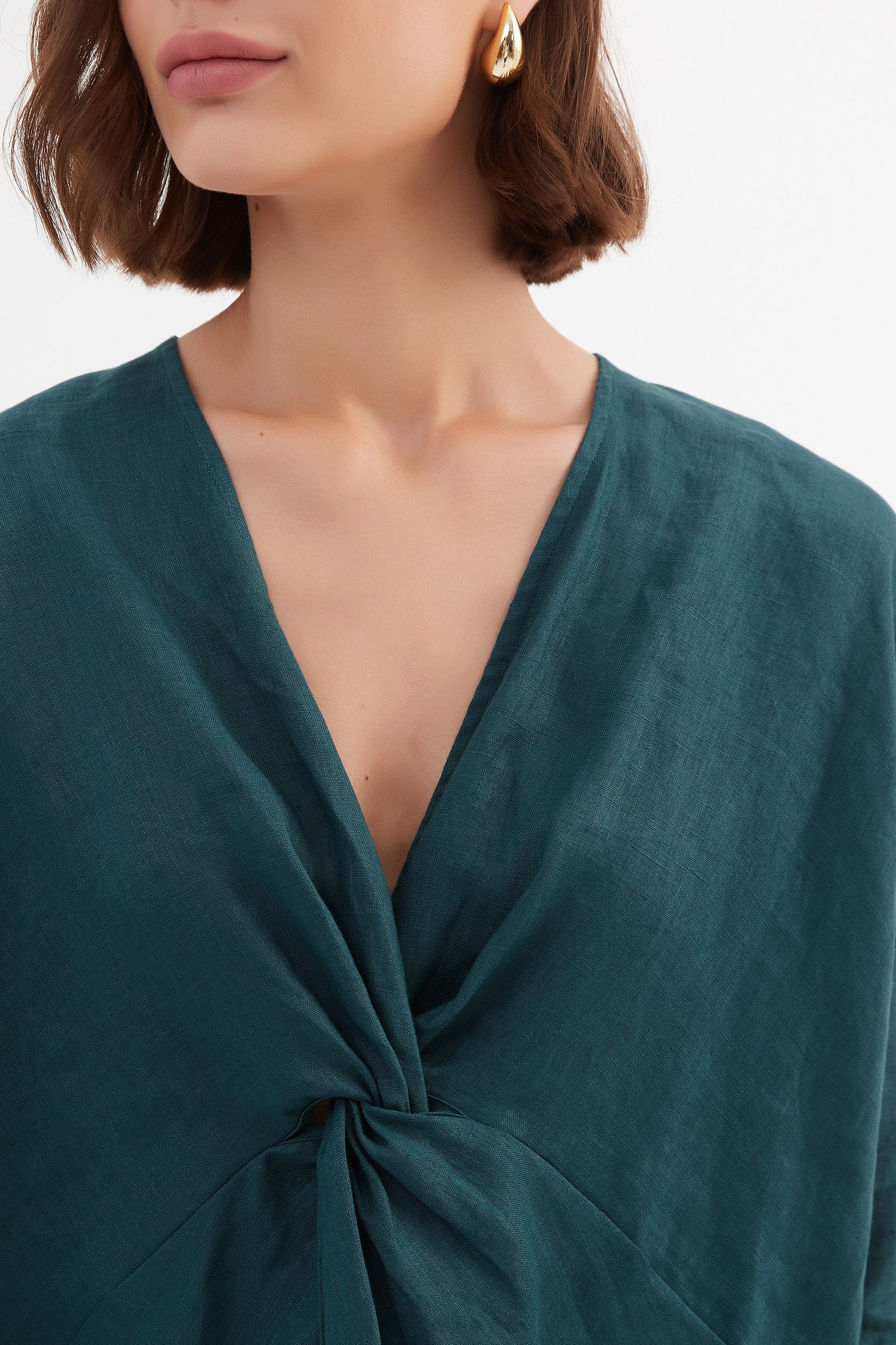 Tirelli Twist Front Top-Shirts & Tops-White finn