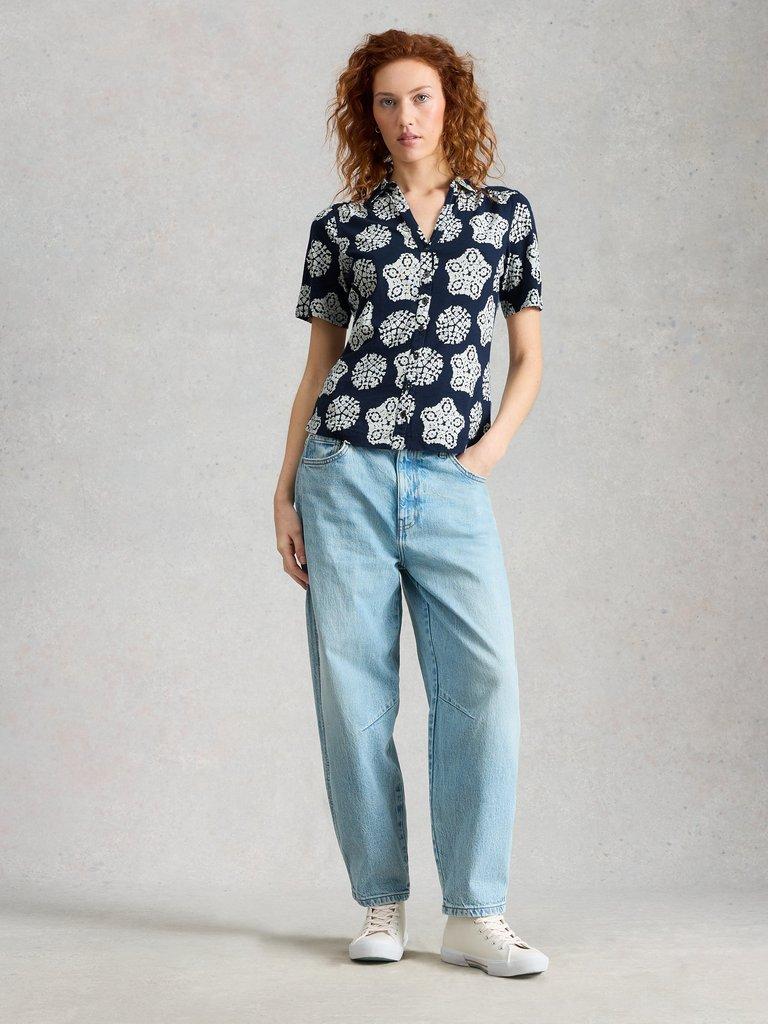 White Stuff ANNIE COLLARED SHORT SLEEVE JERSEY SHIRT