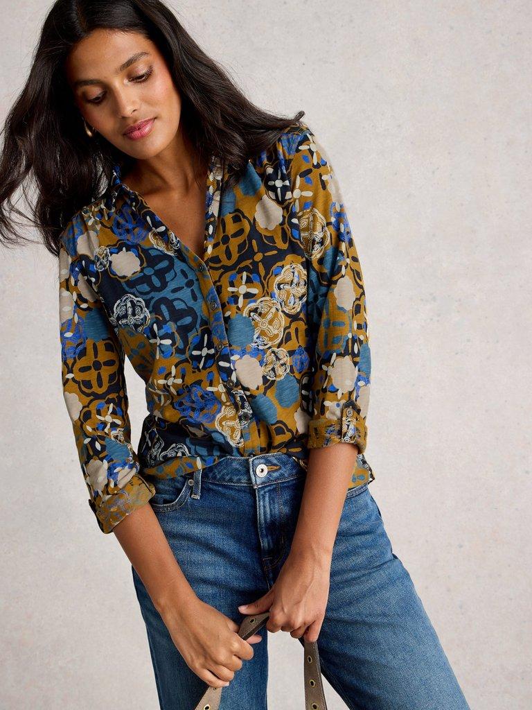 White Stuff Annie Jersey Shirt-Shirts & Tops-White finn