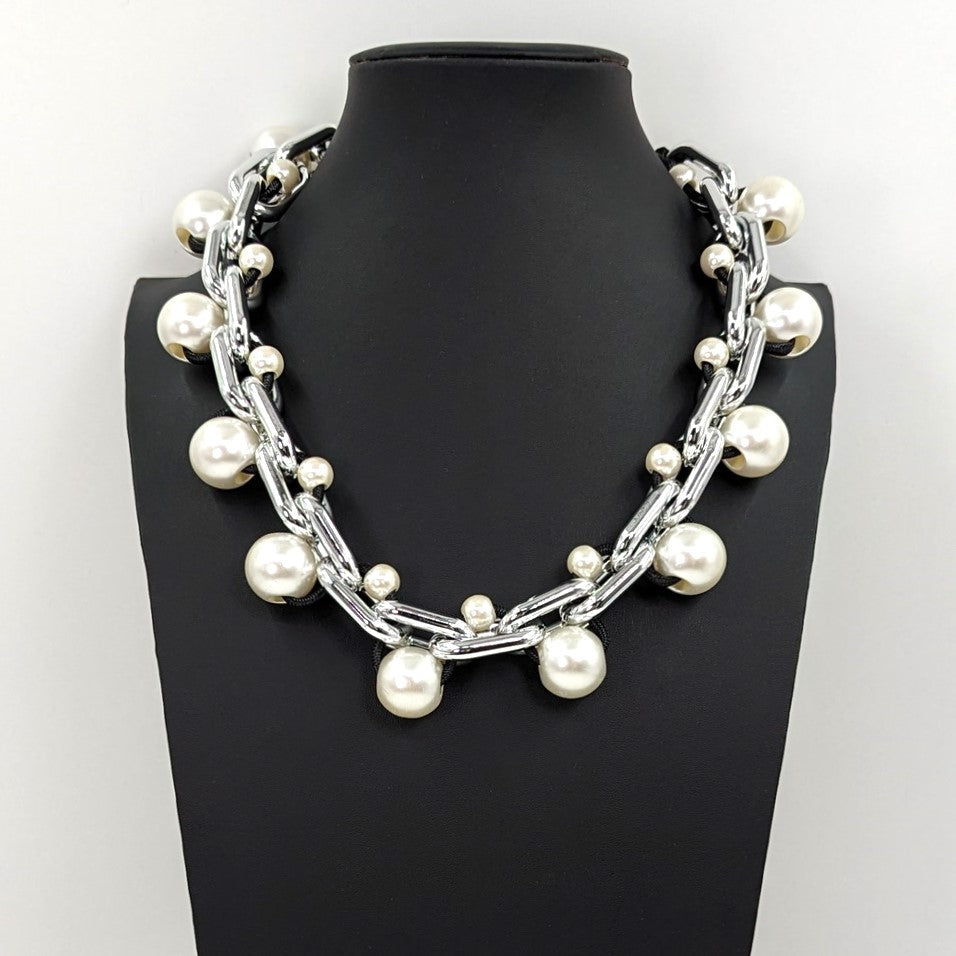 Pearl link statement necklace UG01N