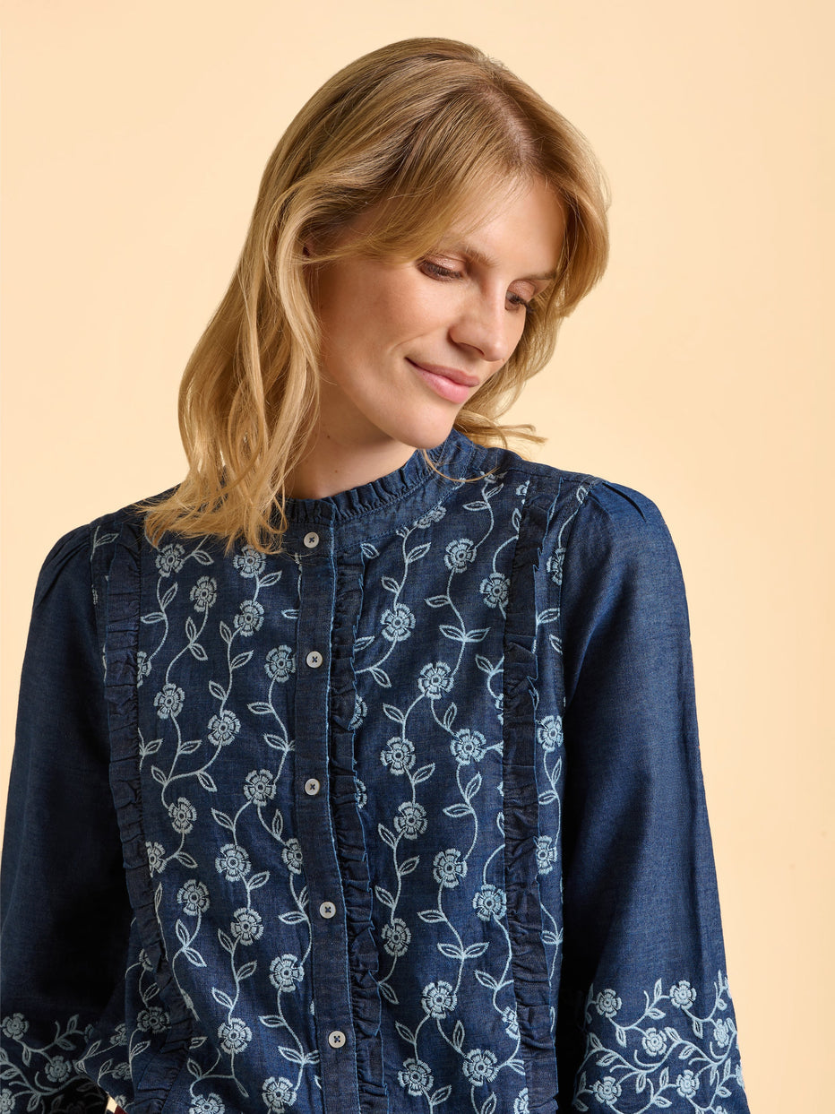Brakeburn Sienna Denim Blouse.