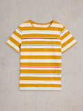 White Stuff Abbie Striped Tee-Shirts & Tops-White finn