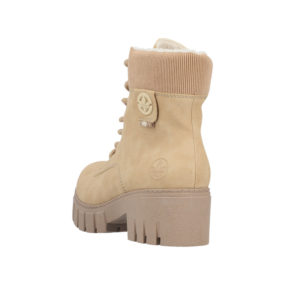 Rieker Cream Heel Boot 74532-Footwear-White finn
