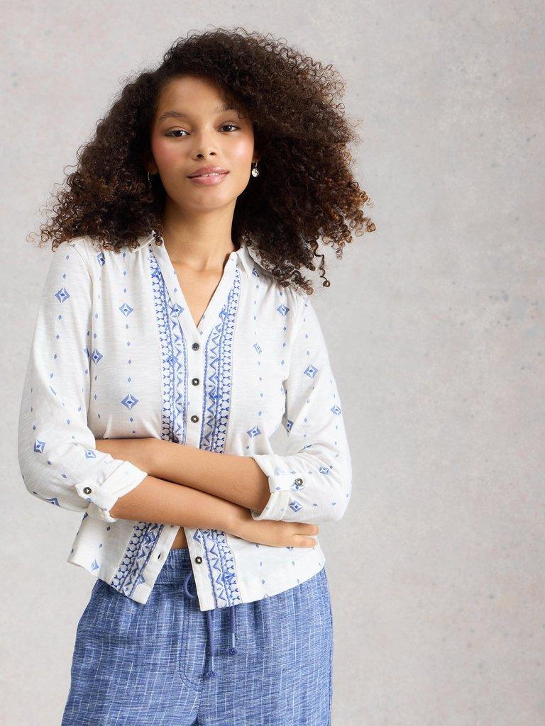 White Stuff WOMENS ANNIE COLLARED SHIRT JERSEY
