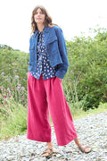 Lily and Me Summer Wide Leg Linen Blend Culottes-Trousers-8-Boysenberry-