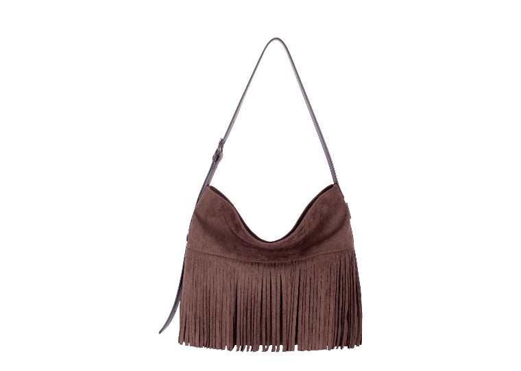David Jones Faux Suede Fringe Shoulder Bag CM8723