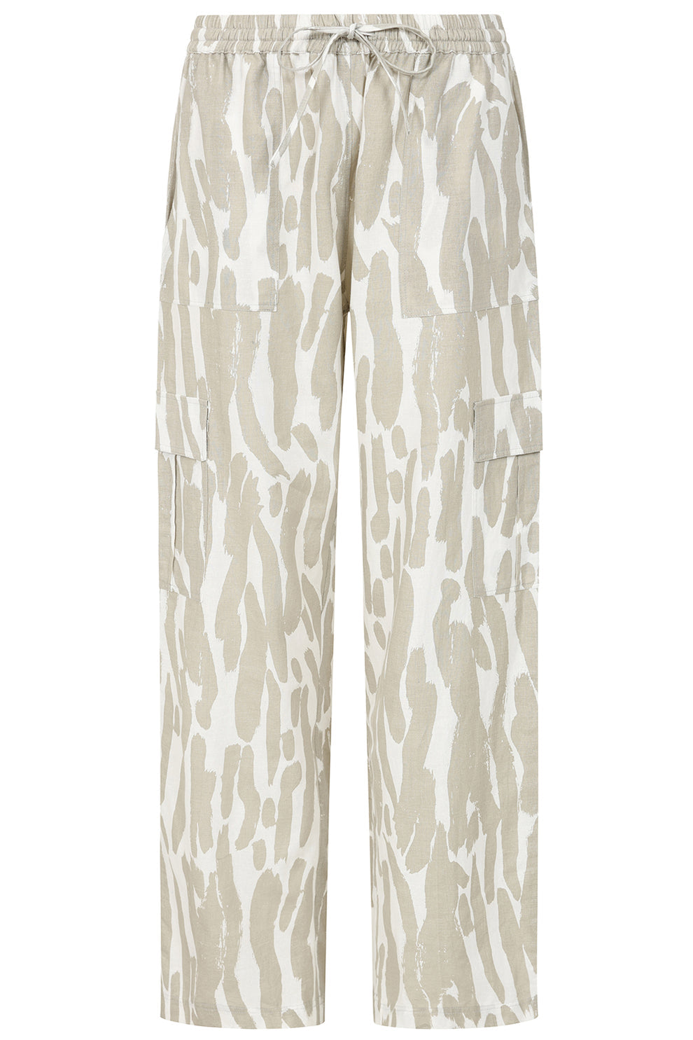 Beth Brush Strokes Pant-Trouser-White finn