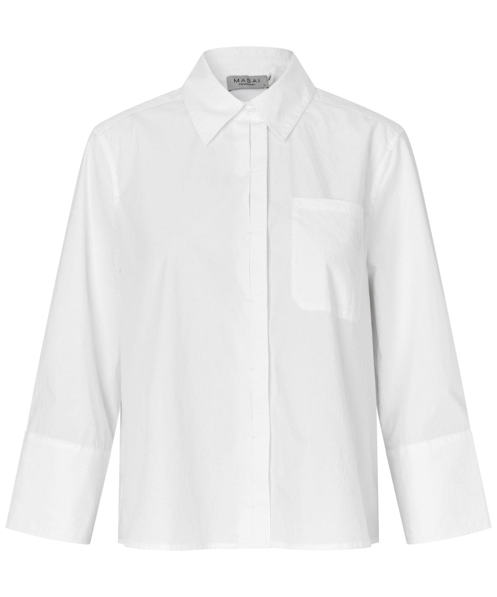 Masai MaIrisanna White Shirt-Shirts & Tops-S-White-