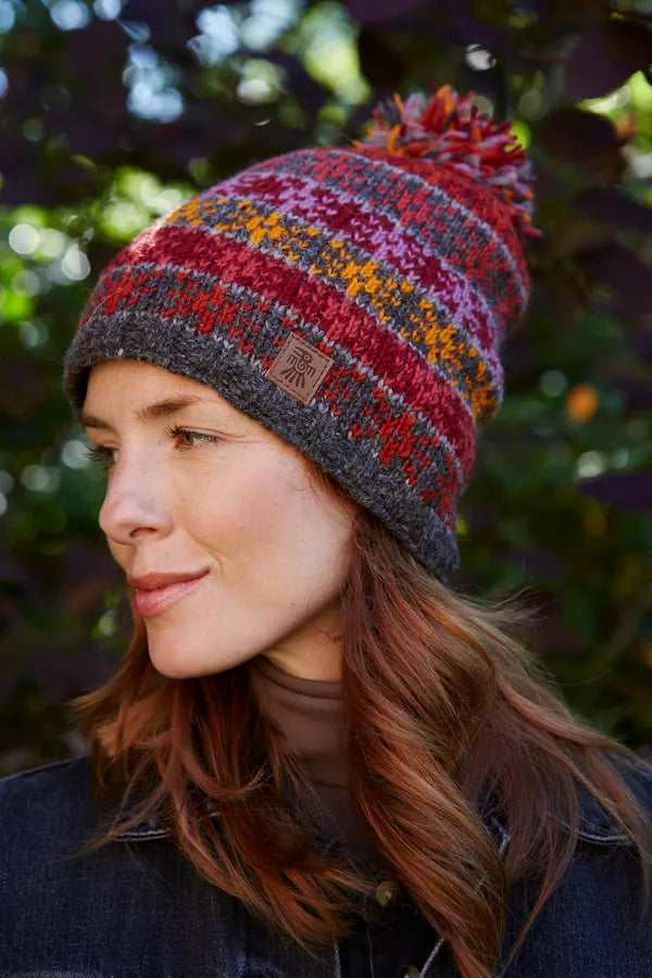 Pachamama Tintagel Bobble Beanie-Hat-White finn