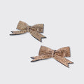 Set of 2 Hair Bow Clips - Gold