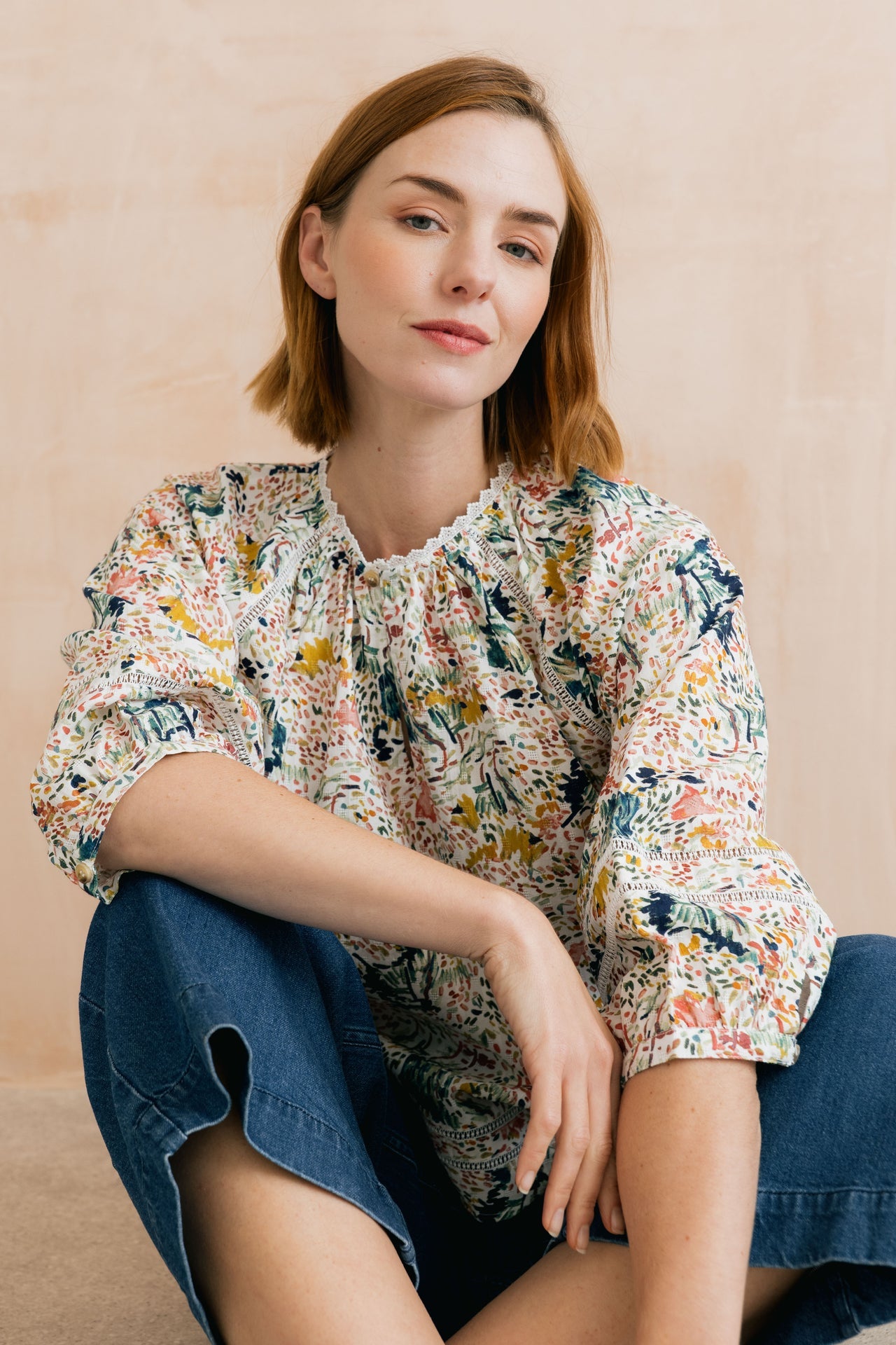 Lily and Me Zoe Organic Cotton Ditsy Print Blouse