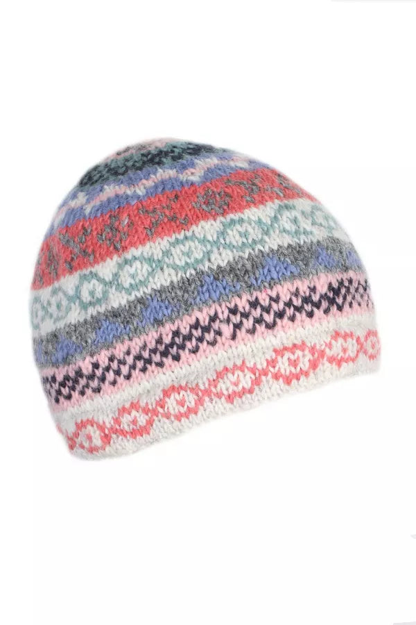Pachamama Classic Fairisle Beanie Oatmeal-Pachamama-White finn