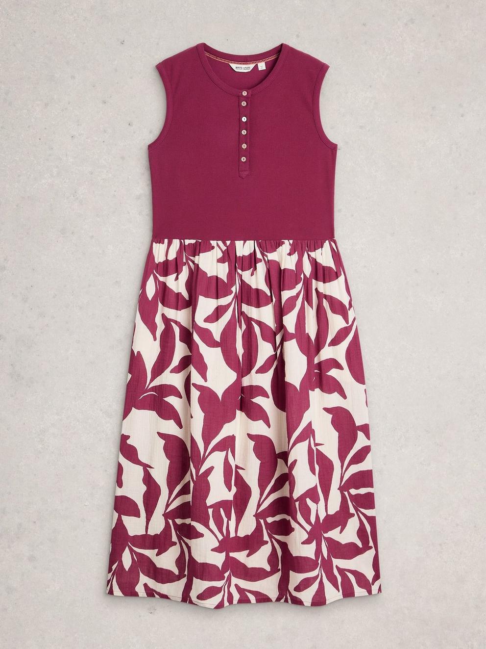 White Stuff Shay Midi Jersey Mix Dress
in PINK MULTI